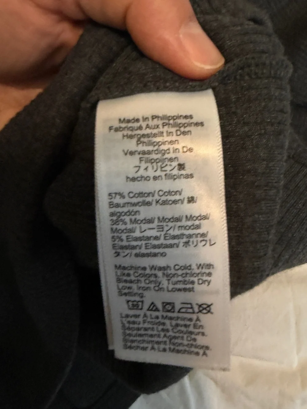 Dark gray J. Crew vintage rib ruffle mockneck shirt. Large. EUC.